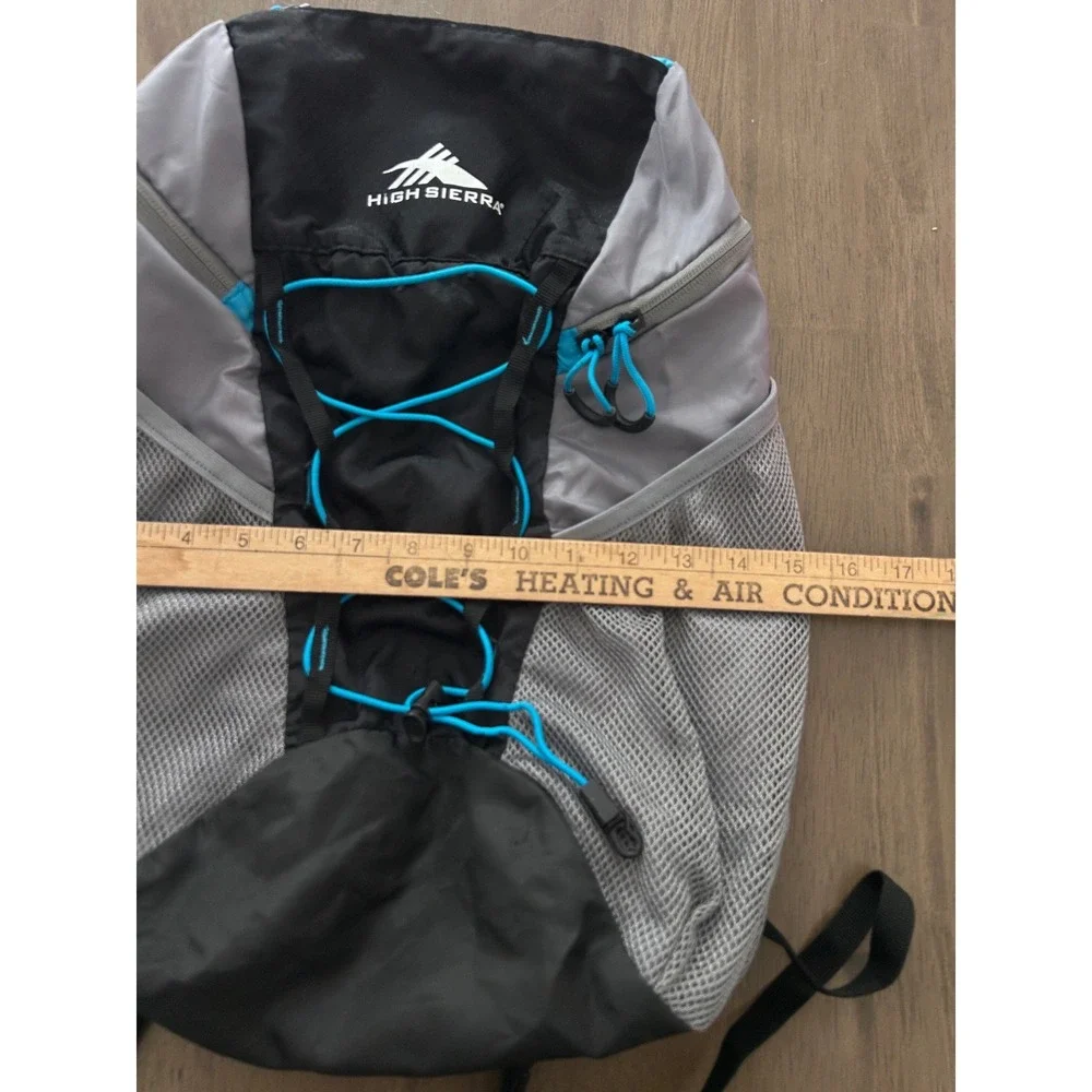 High Sierra Lightweight Hiking Daypack Backpack Black Grey Cyan Blue Mesh Straps